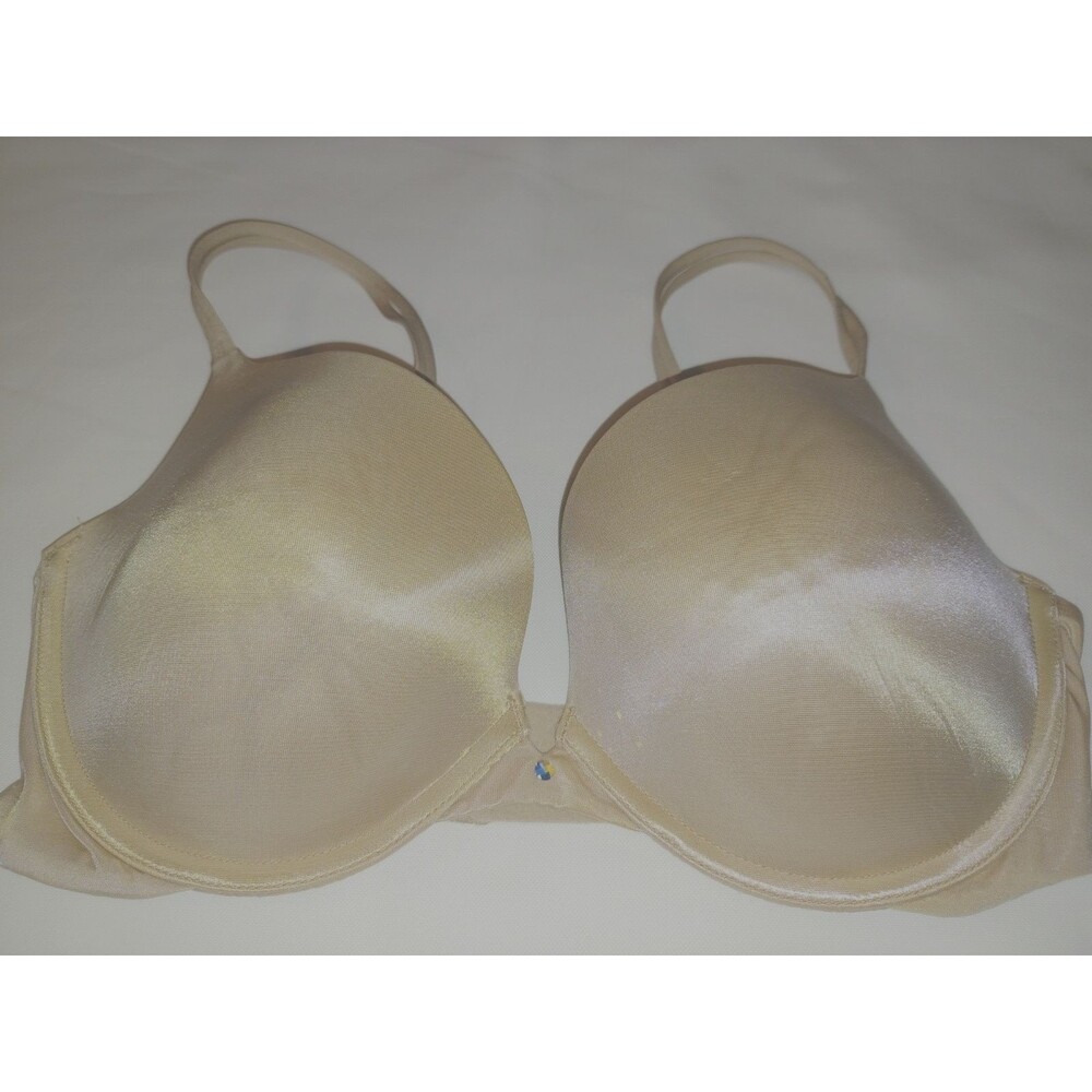 Victoria Secret 34DD bra Very sexy Push up women's nude beige nylon satin